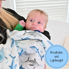 LollyBanks 47x47 inch swaddle blanket offers roomy newborn wrapping