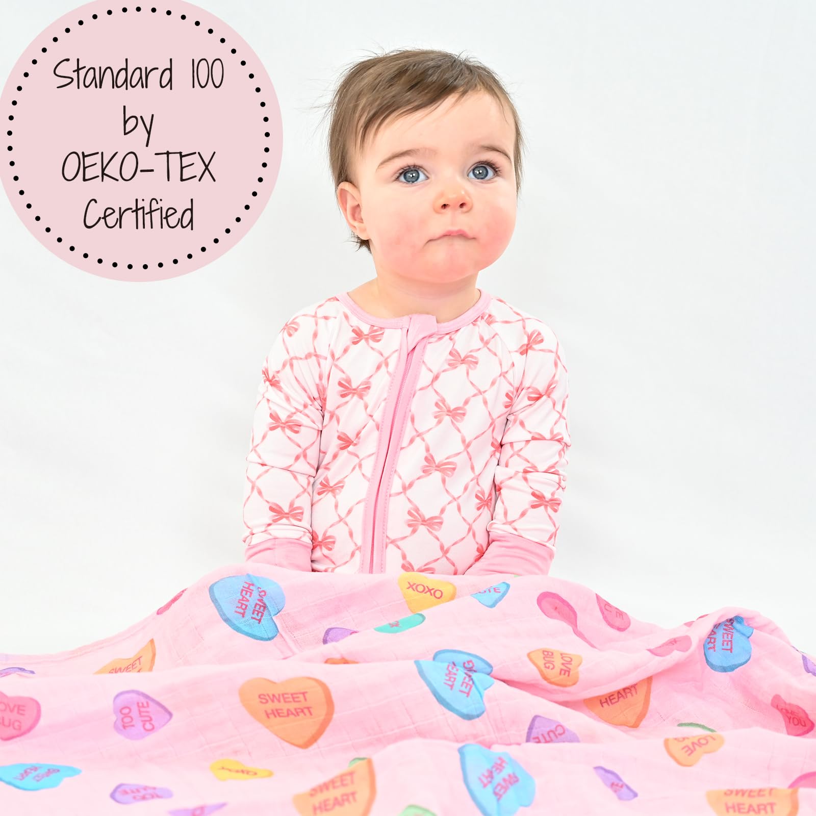 LollyBanks baby blanket size 47x47 in indicates generous coverage for swaddling.