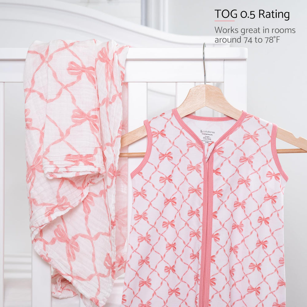 LollyBanks sleep sack bottom design allows leg movement for play and sleep.