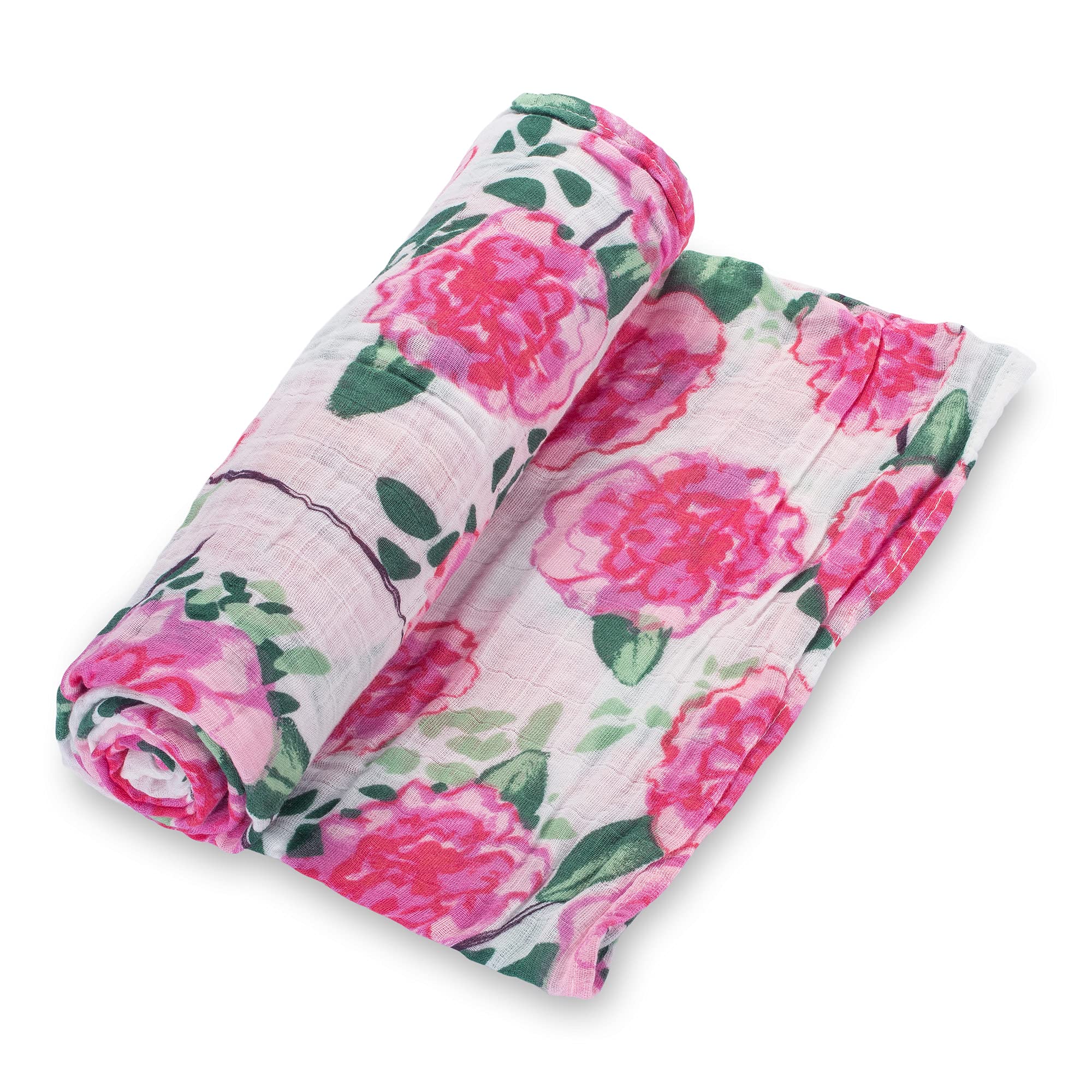 LollyBanks baby swaddle blanket peony print offers cozy swaddling and bright nursery decor.