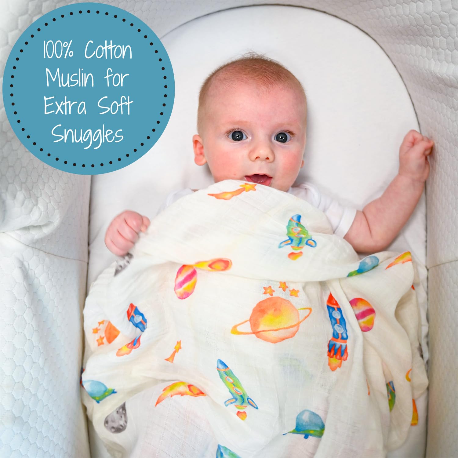 LollyBanks breathable lightweight swaddle for easy day-to-day wrap.