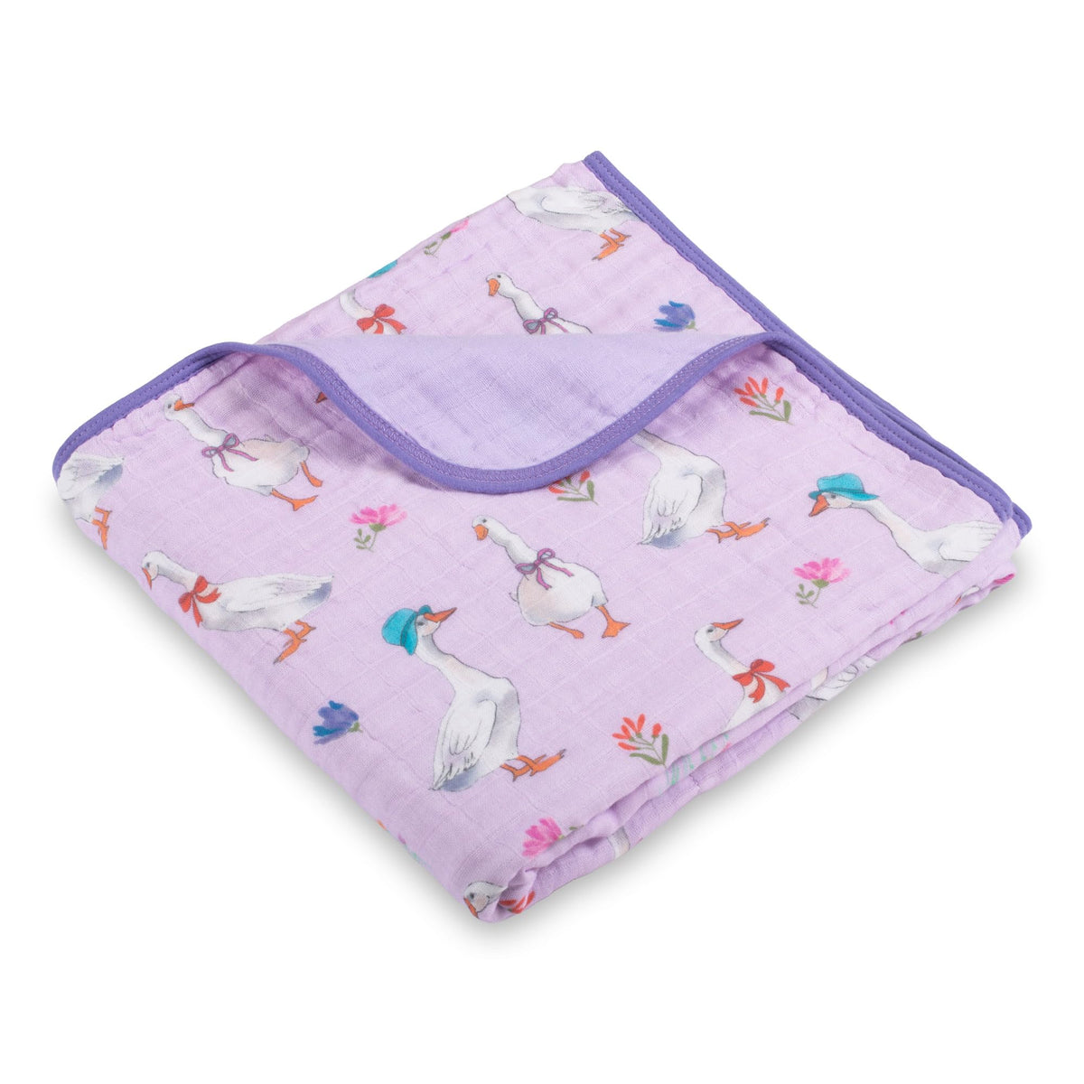 LollyBanks goose-print baby blanket with countryside motif for cozy nursery time