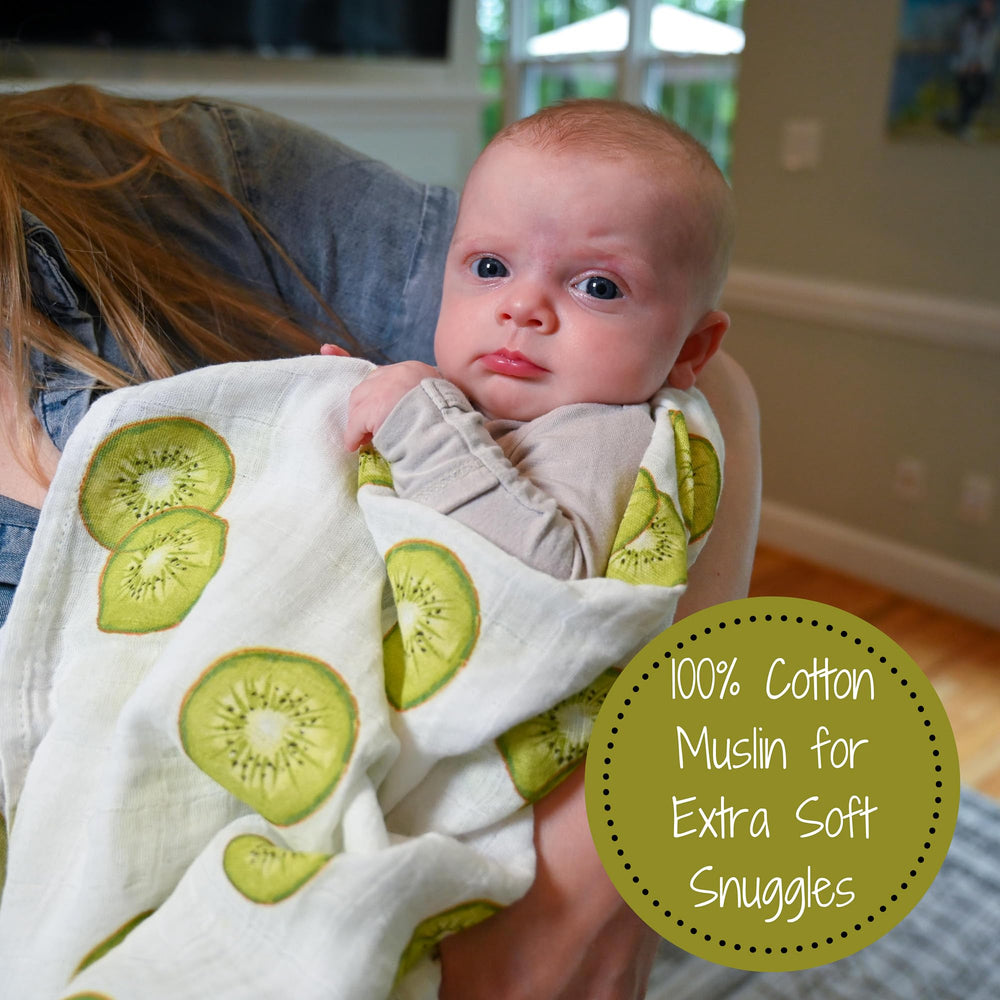 LollyBanks kiwi design decorates crib while keeping baby snug.