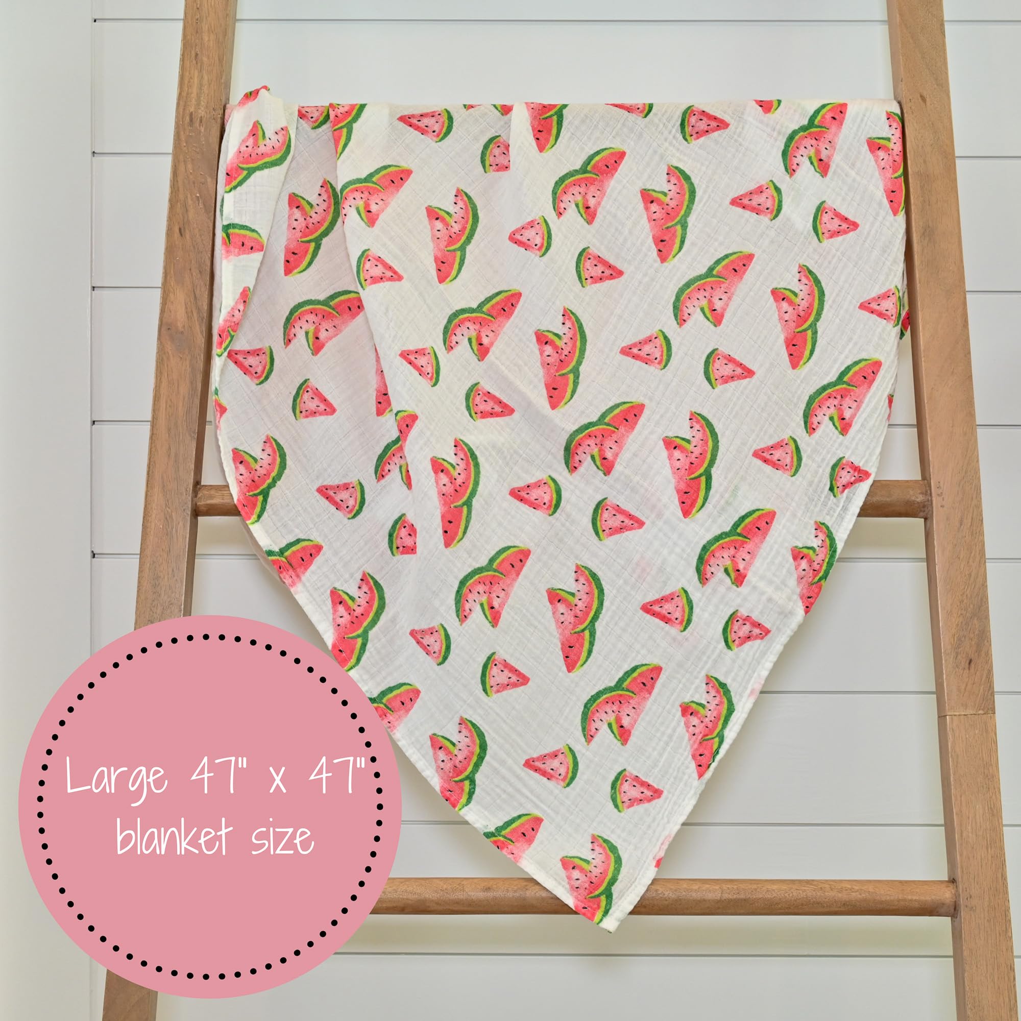 LollyBanks 47x47 inch swaddle blanket provides ample wrap space for newborns.
