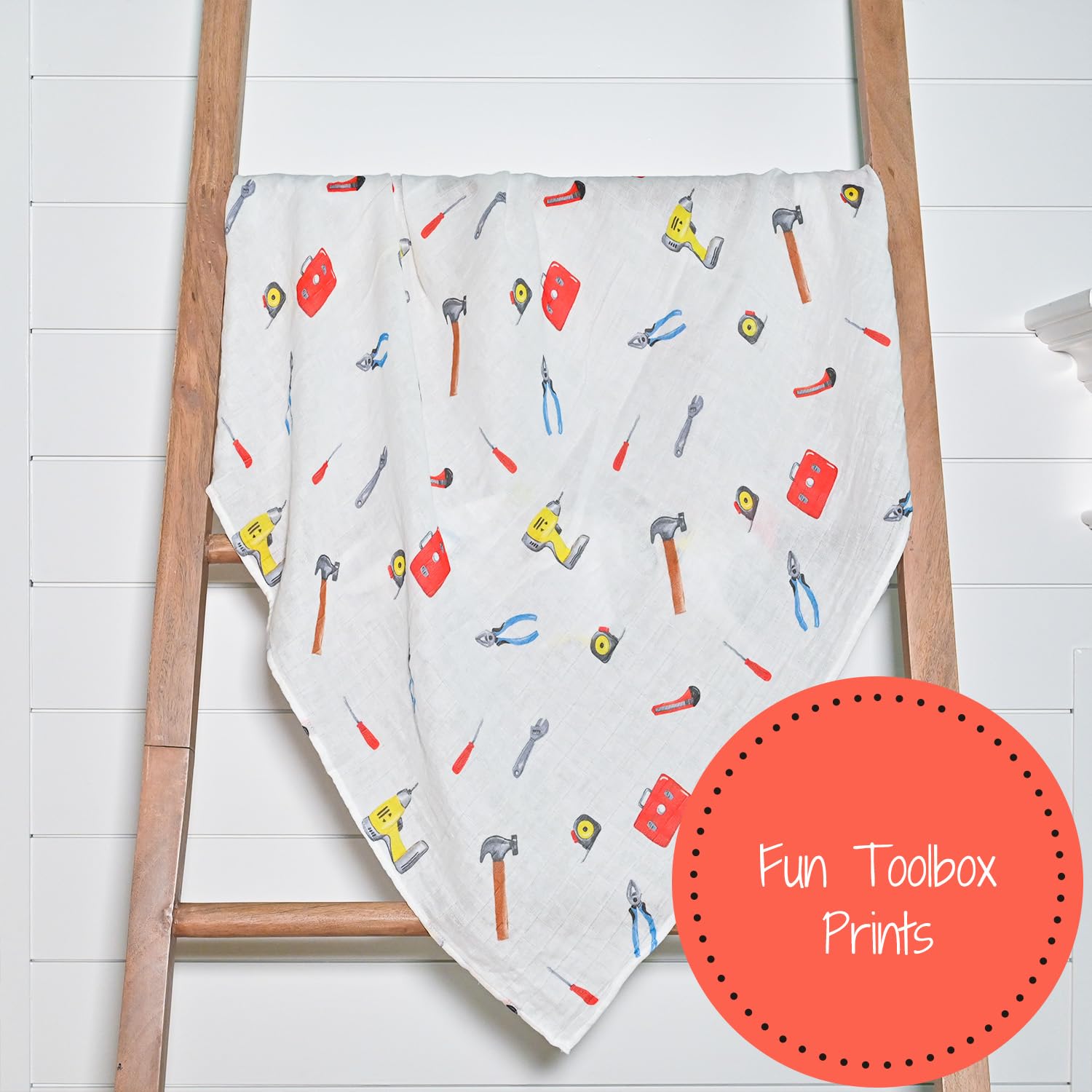 LollyBanks machine washable muslin swaddle emphasizes easy care and long-lasting softness.