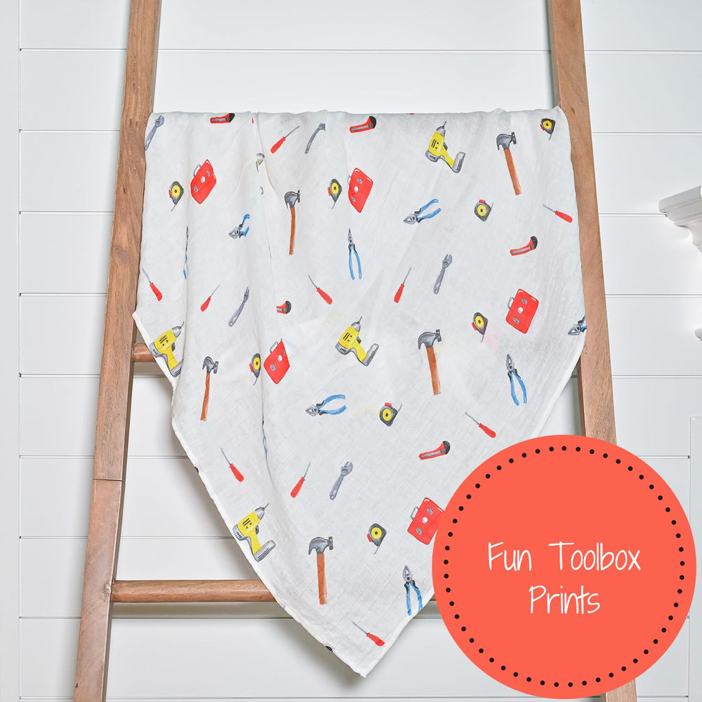 LollyBanks machine washable muslin swaddle emphasizes easy care and long-lasting softness.