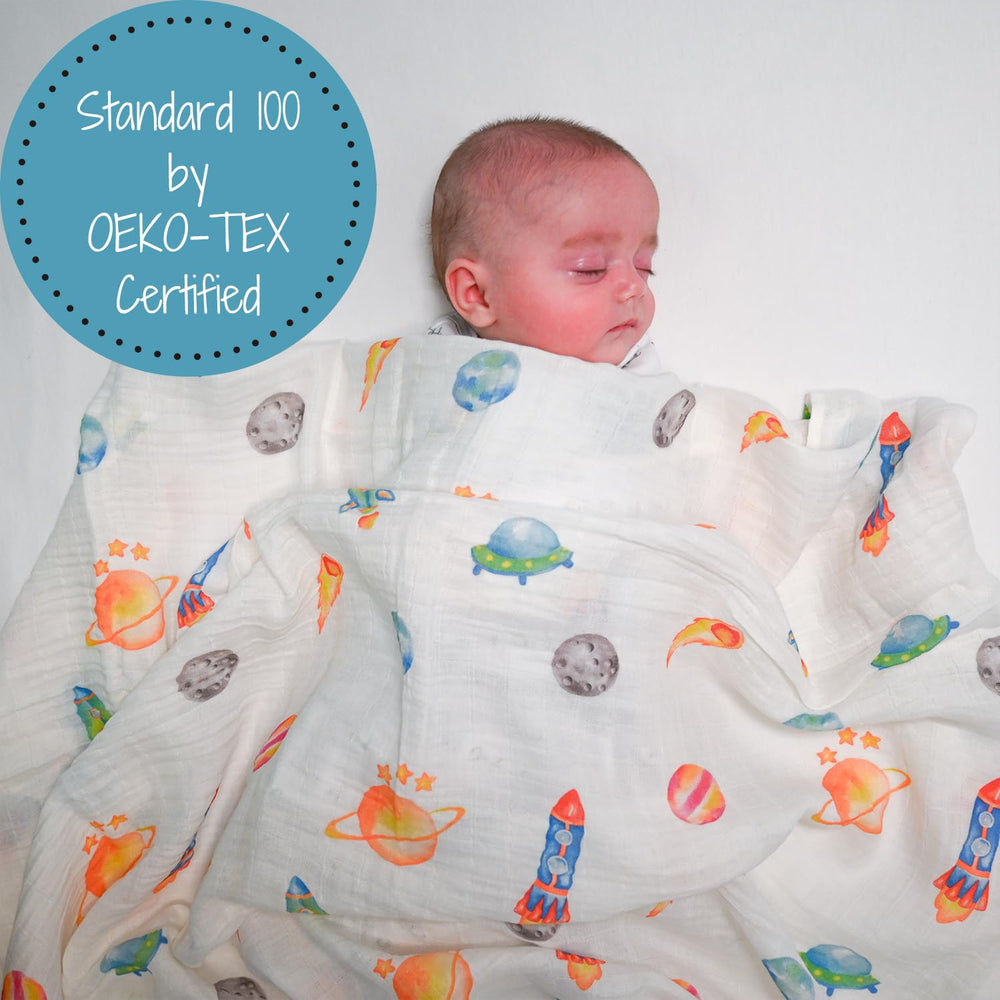 LollyBanks versatile swaddle doubles as burp cloth for quick changes.