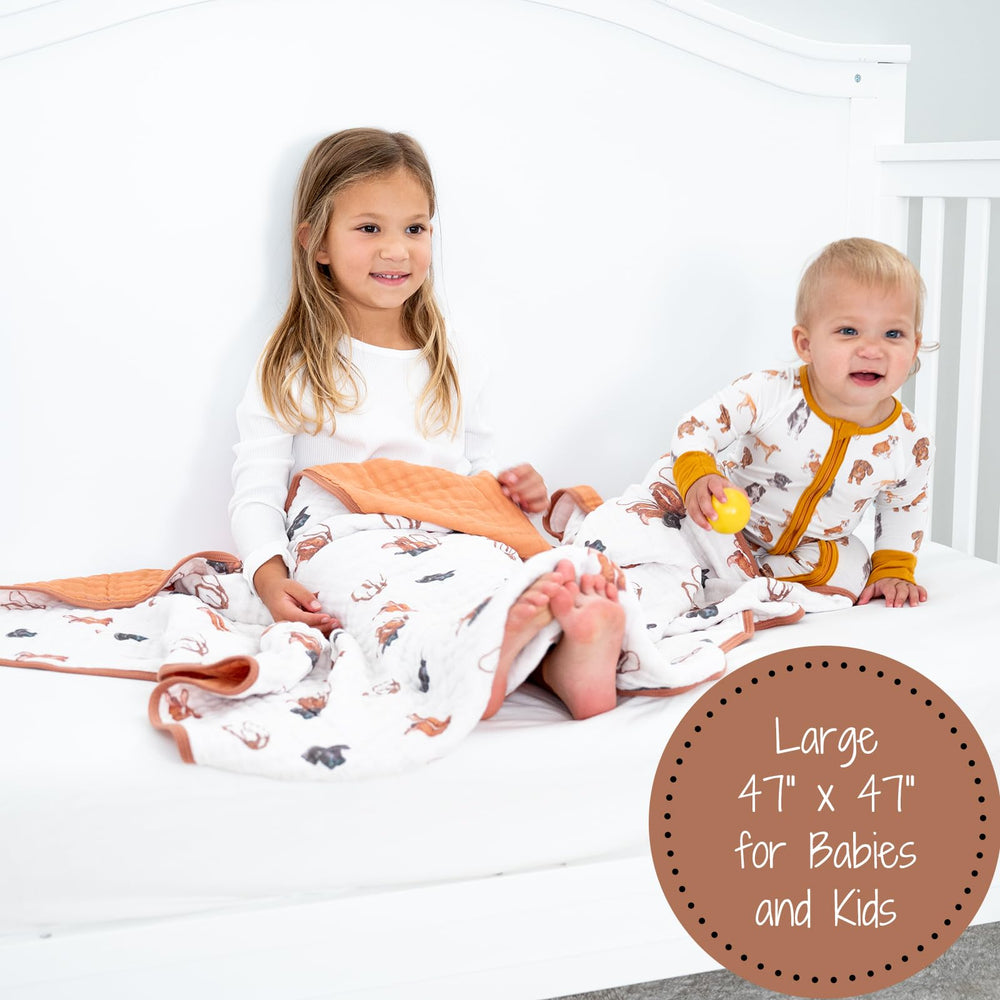 Soft organic cotton muslin blanket from LollyBanks, gentle warmth during naps