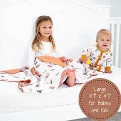 Soft organic cotton muslin blanket from LollyBanks, gentle warmth during naps