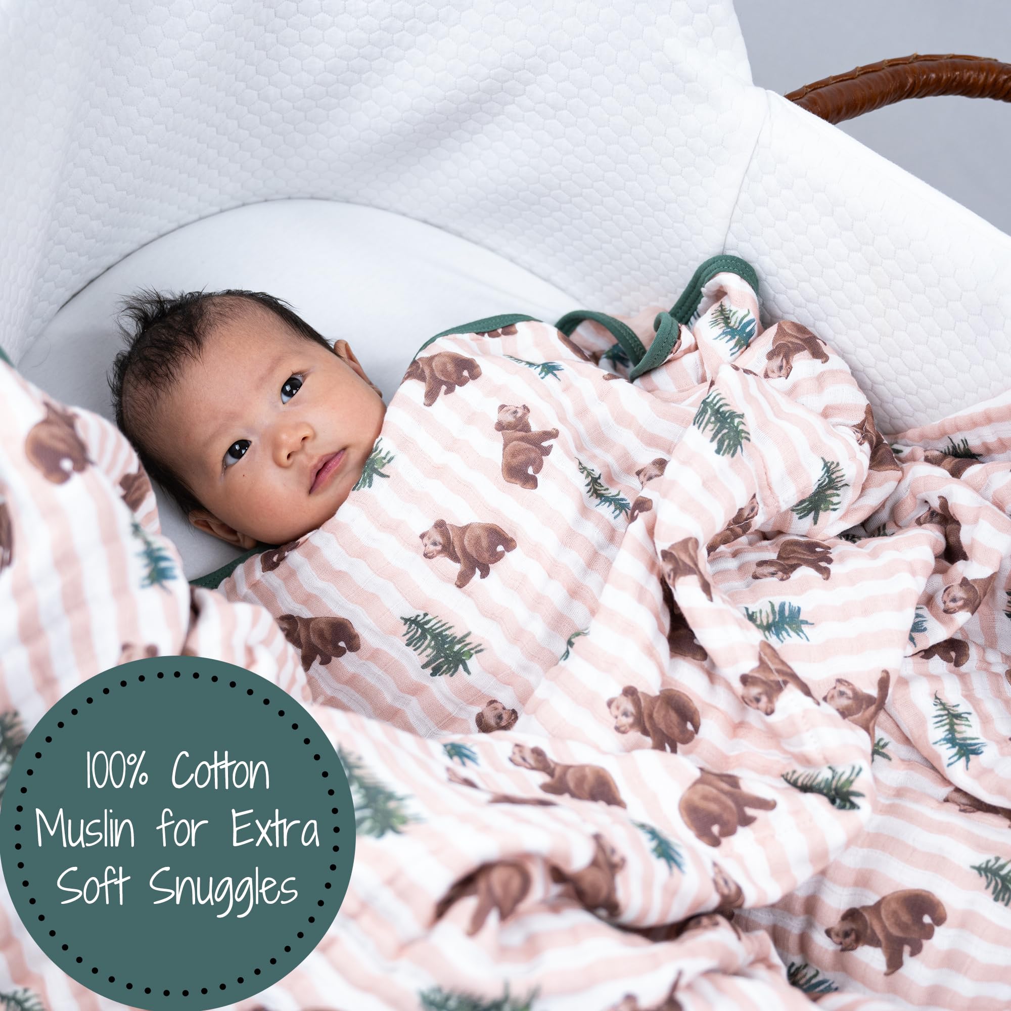 LollyBanks 6-layer muslin blanket provides warmth without bulk.
