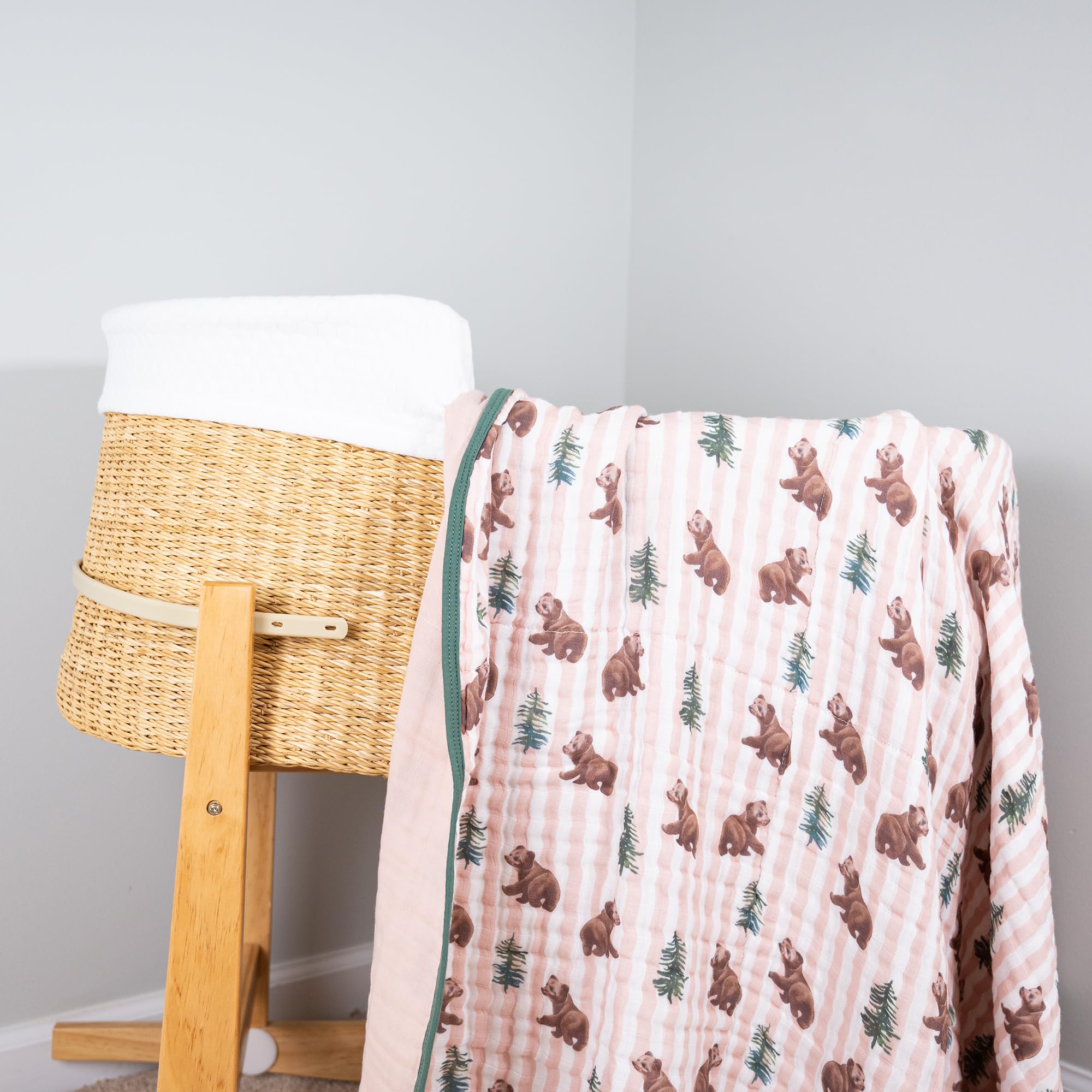 LollyBanks muslin blanket ideal for nursery, naps, or travel.
