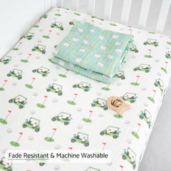 LollyBanks muslin crib sheet for neutral nursery aesthetics supports quick-dry and machine wash.