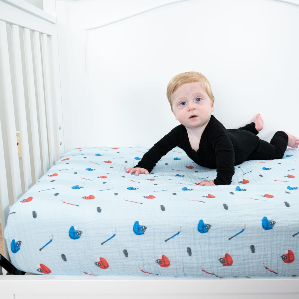 LollyBanks Muslin crib sheets offer snug-fit for standard 52x28 mattresses with deep corners.