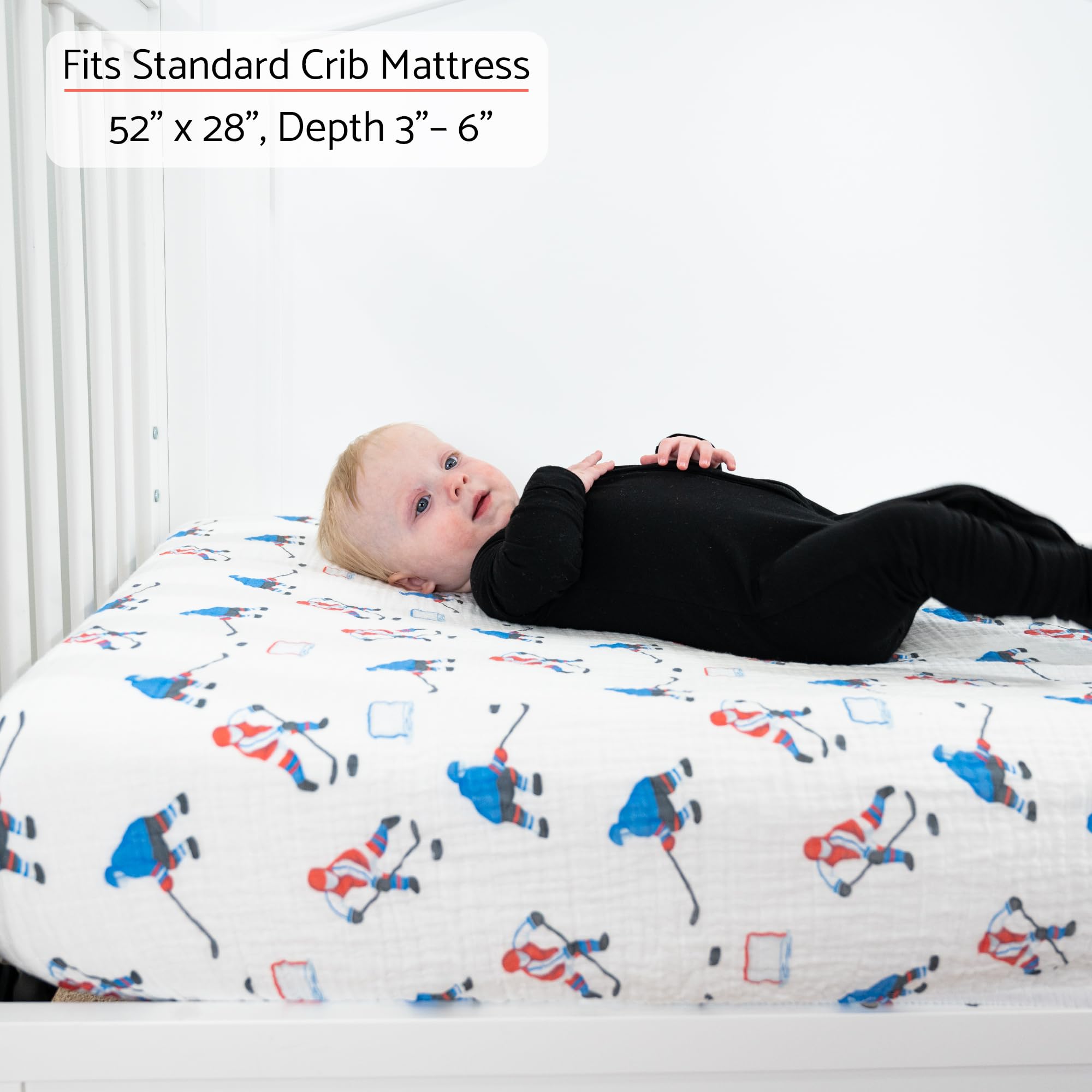 LollyBanks Muslin crib sheets use soft cotton fabric for breathable skin-friendly naps.