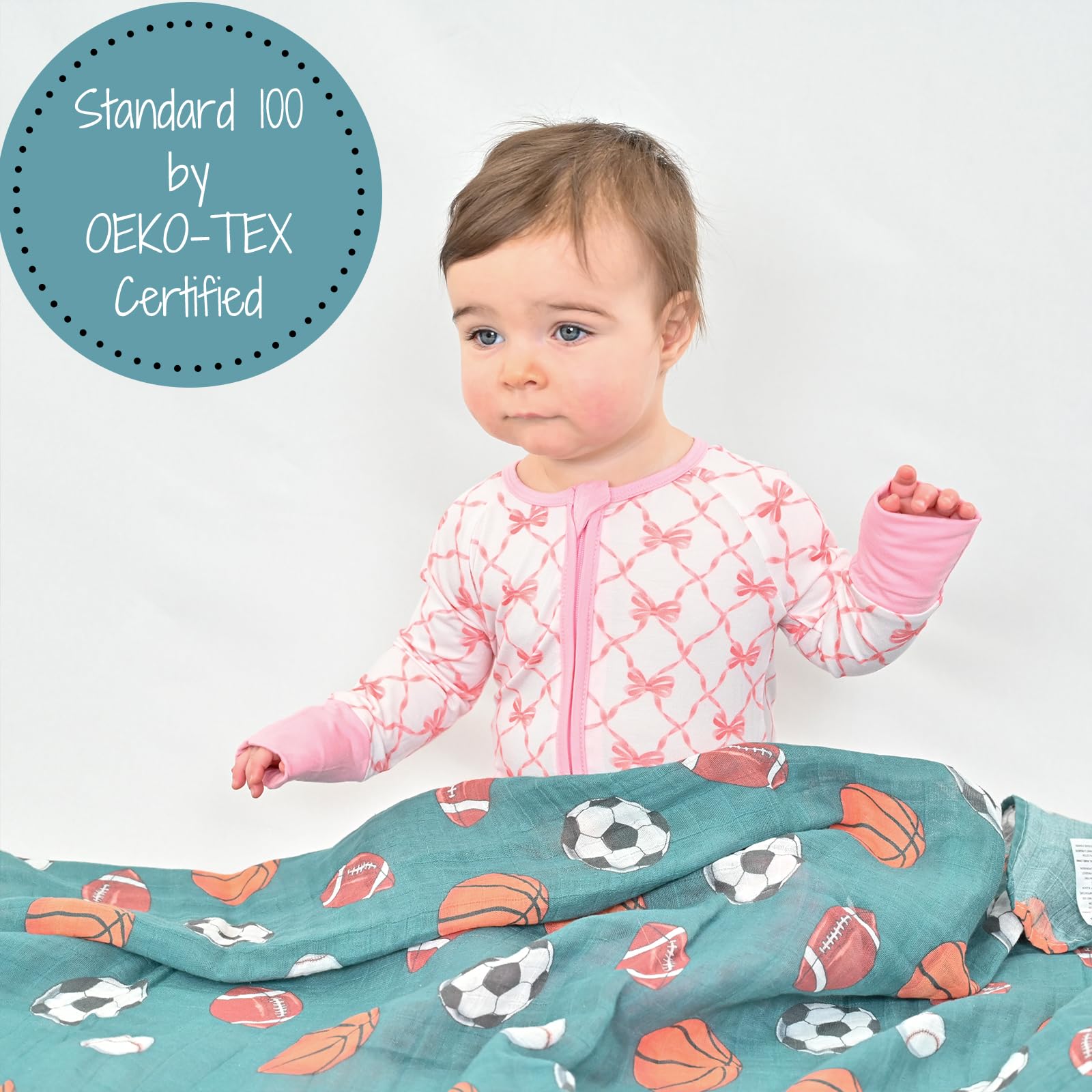 LollyBanks muslin swaddle blanket 47x47-inch: generous size for secure wrapping