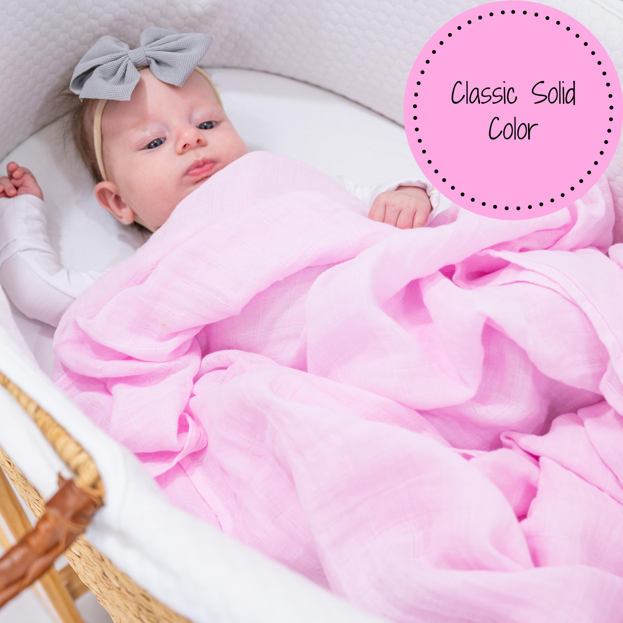 LollyBanks muslin swaddle blanket 47x47 inches for newborn wrapping