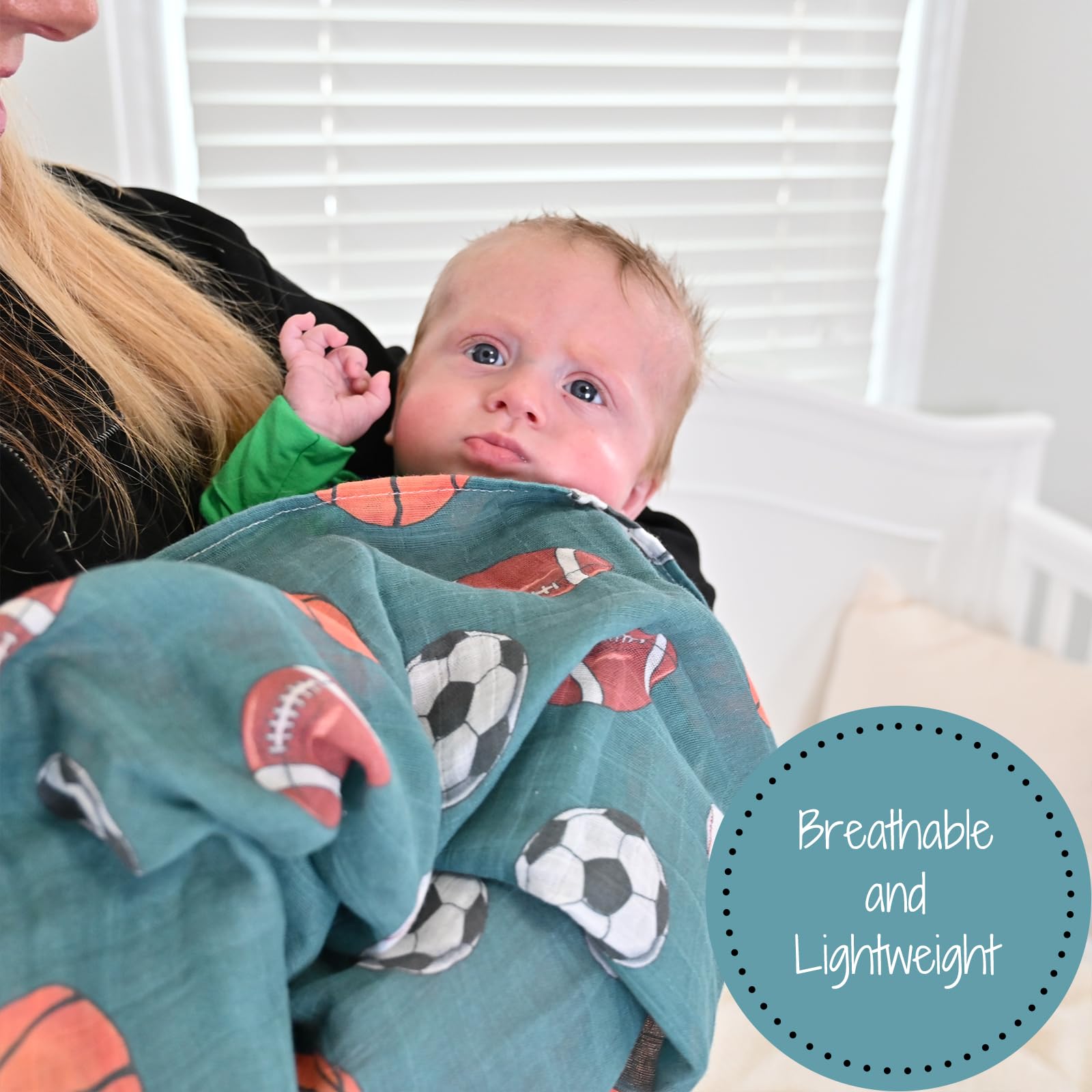 LollyBanks muslin swaddle blanket baby-snug: large wrap growing with baby