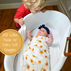 LollyBanks Flower Bee swaddle great for burps and nursing support