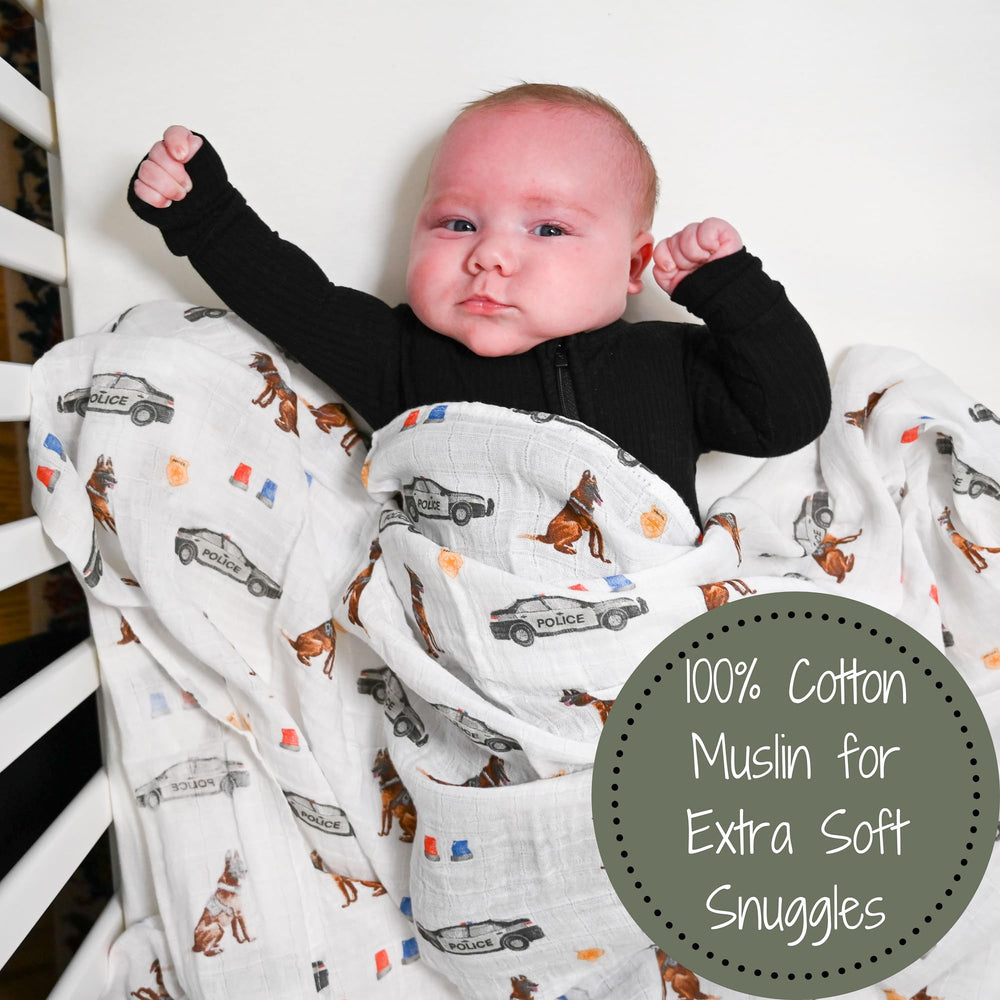 LollyBanks blue solid swaddle, 47x47 inches, lightweight for easy wrapping.