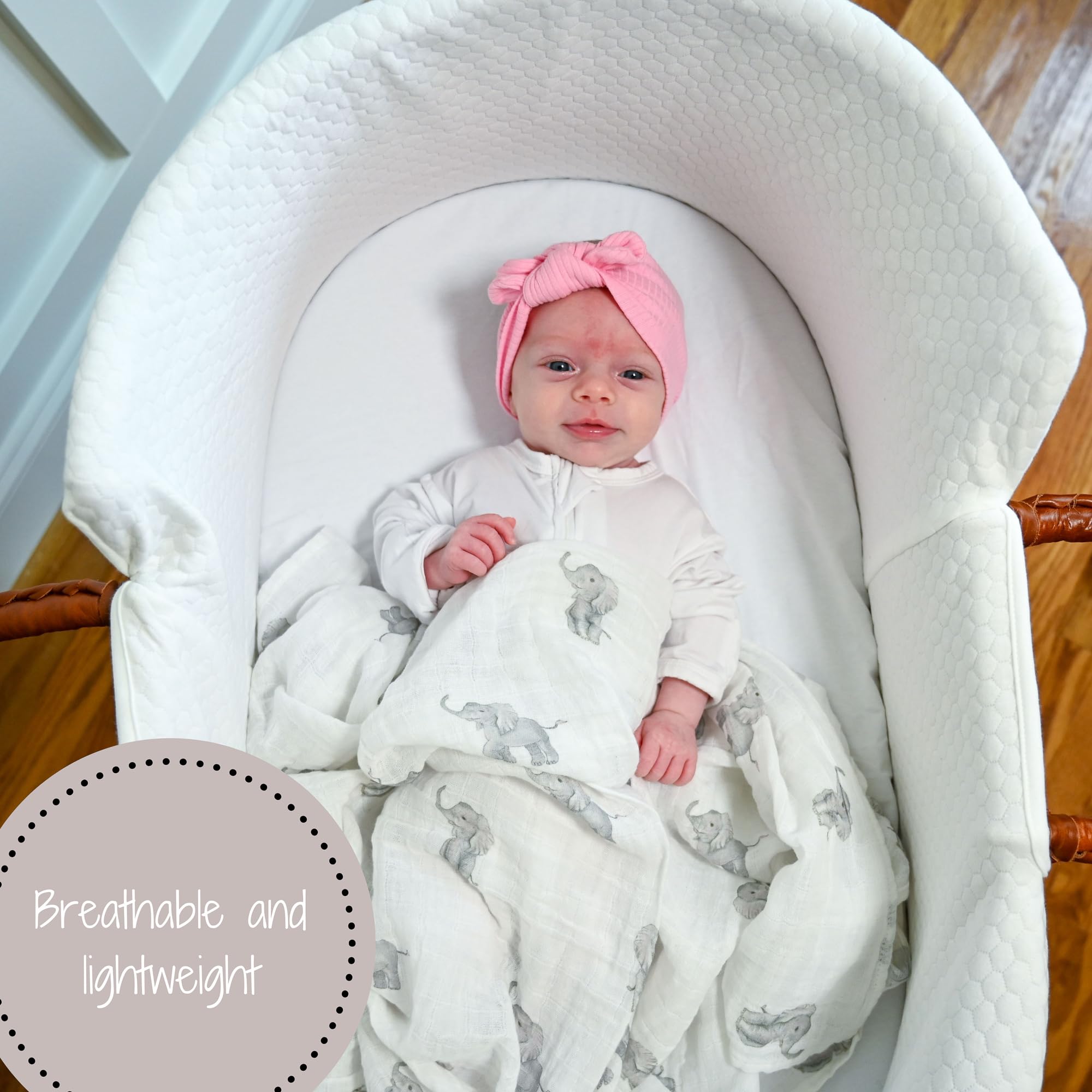 LollyBanks breathable muslin swaddle blanket for daily use.