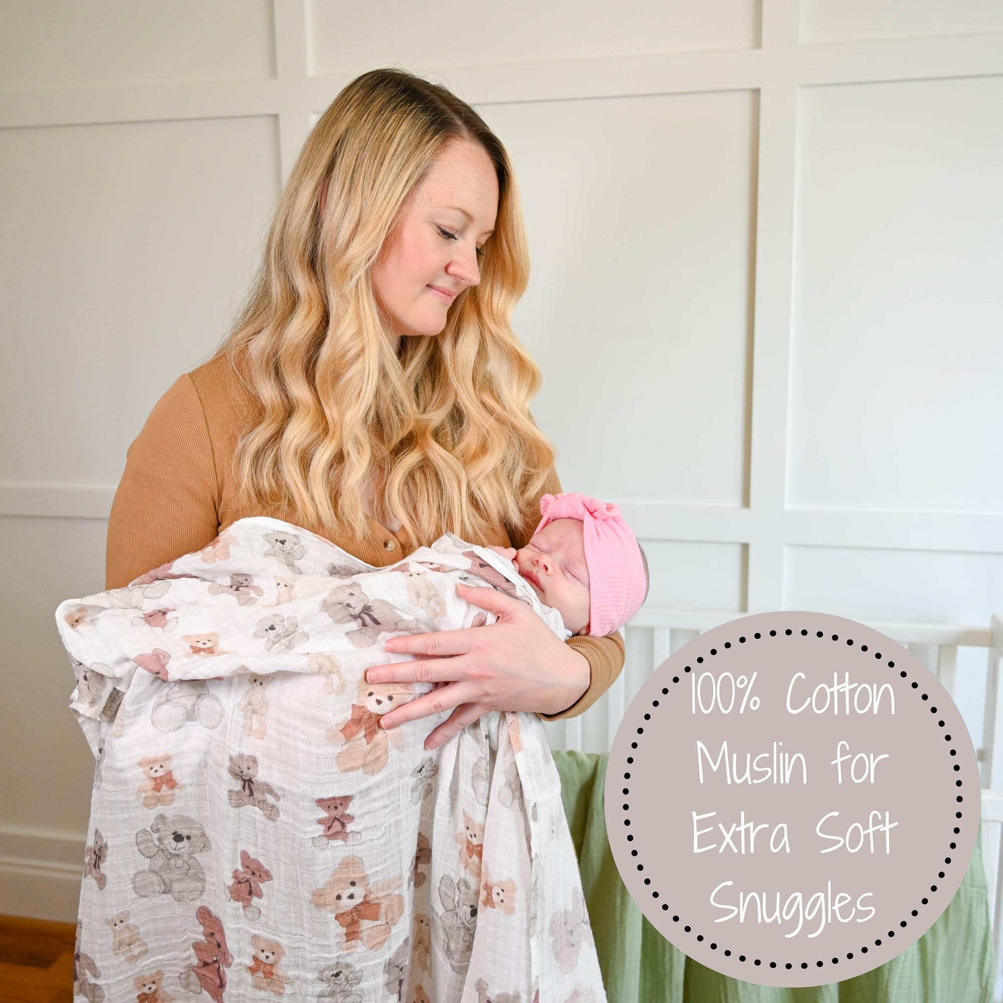 LollyBanks swaddle used as burp cloth and nursing cover in daily routines