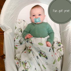 LollyBanks swaddle blanket close-up texture emphasizes cozy breathable cotton
