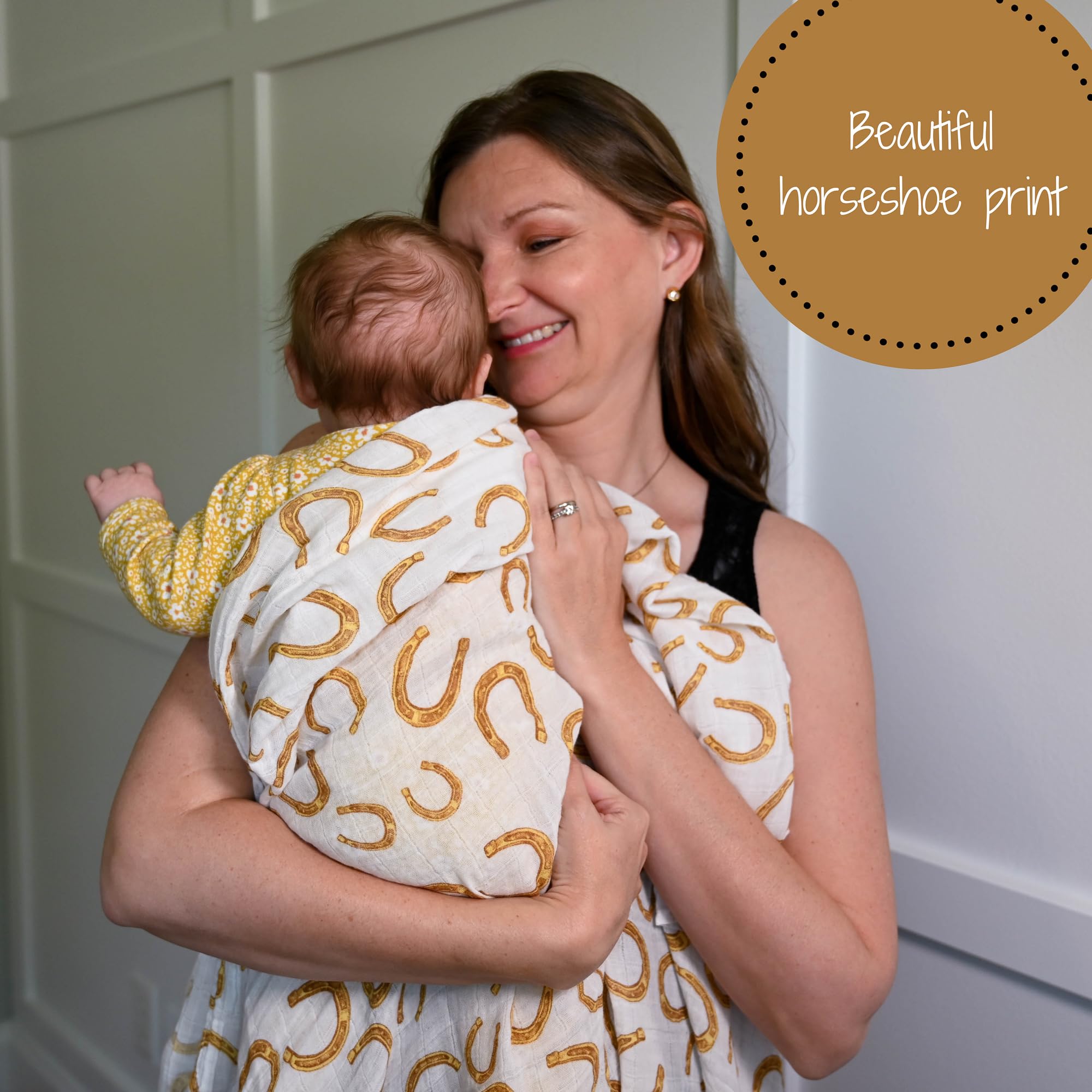 LollyBanks muslin swaddle beside diaper bag for on-the-go mess management