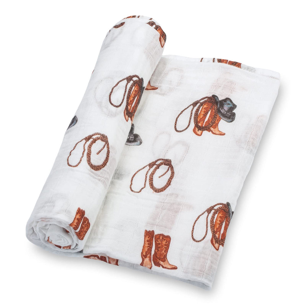LollyBanks muslin swaddle with saddles for versatile swaddle and burp cloth use