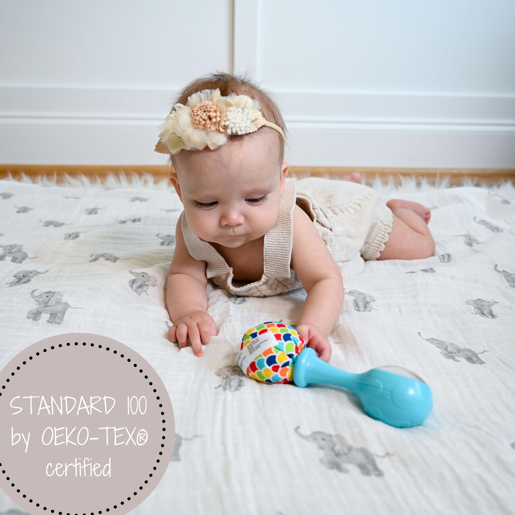 LollyBanks three-pack swaddle set for versatile baby care.