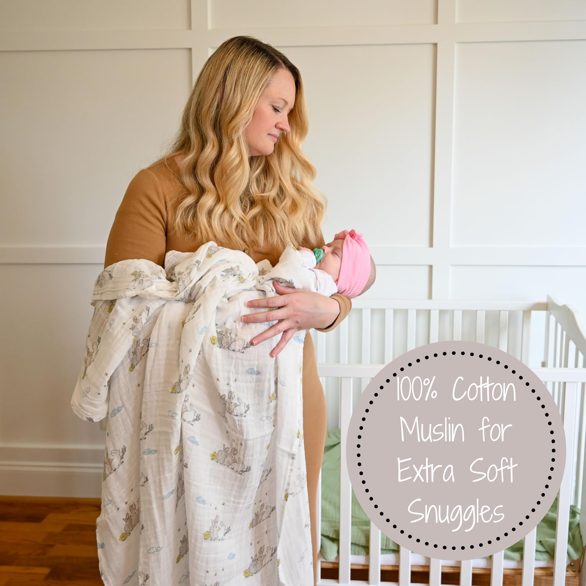 LollyBanks muslin texture detail showing soft breathable fabric for baby naps.