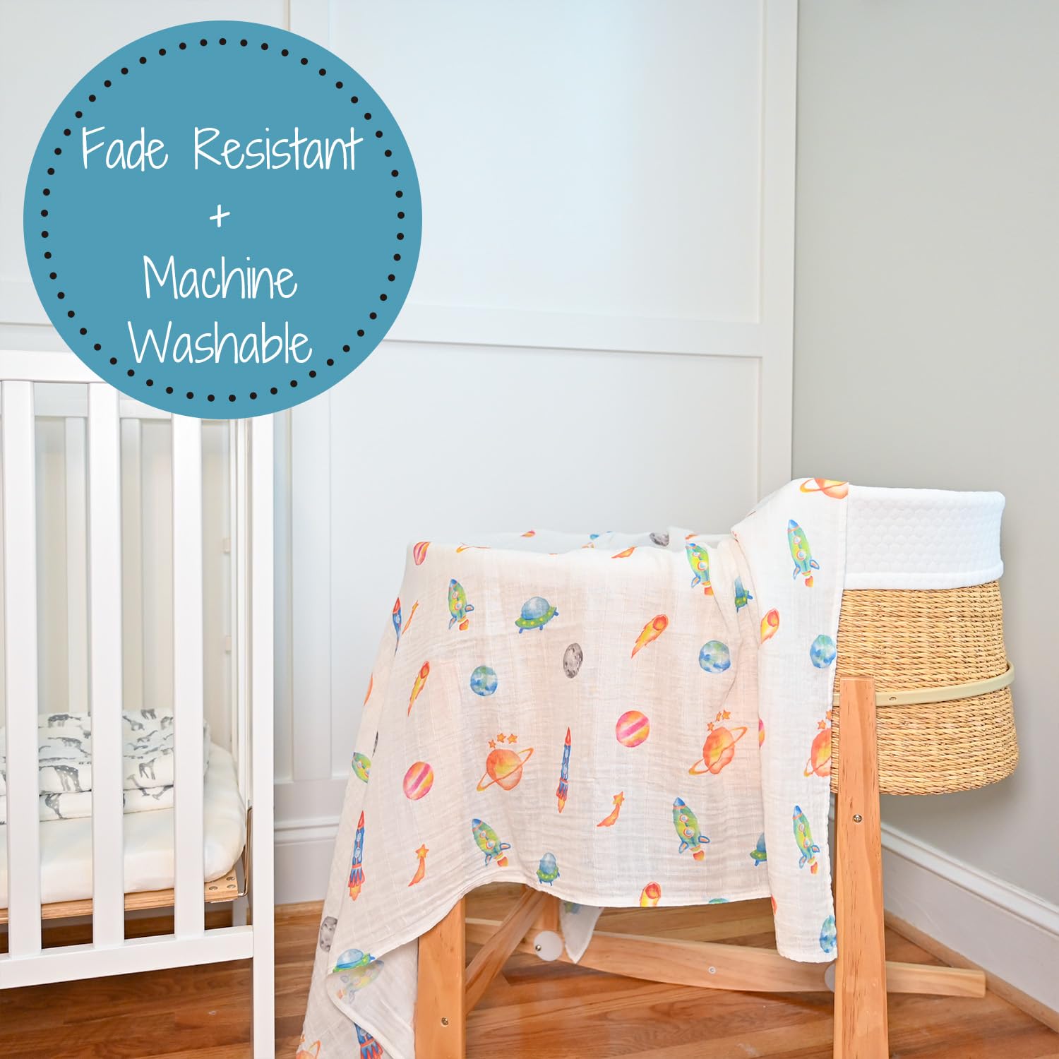 LollyBanks OEKO-TEX certified swaddle, easy care and durable.