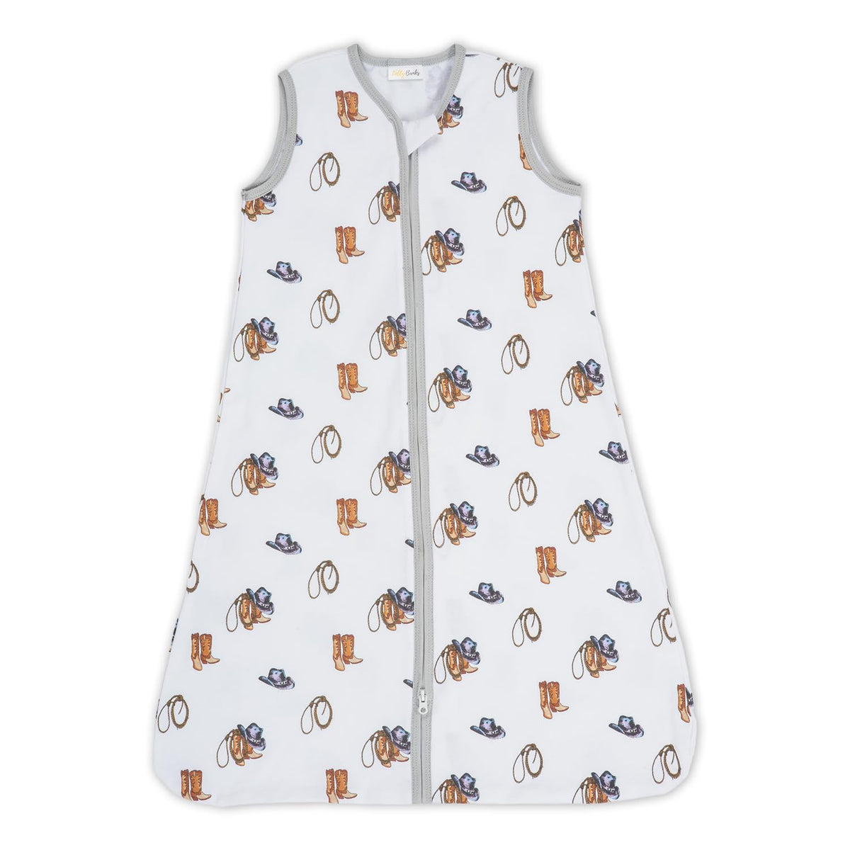 LollyBanks organic cotton baby sleep sack front view; soft, breathable fabric for gentle nights.