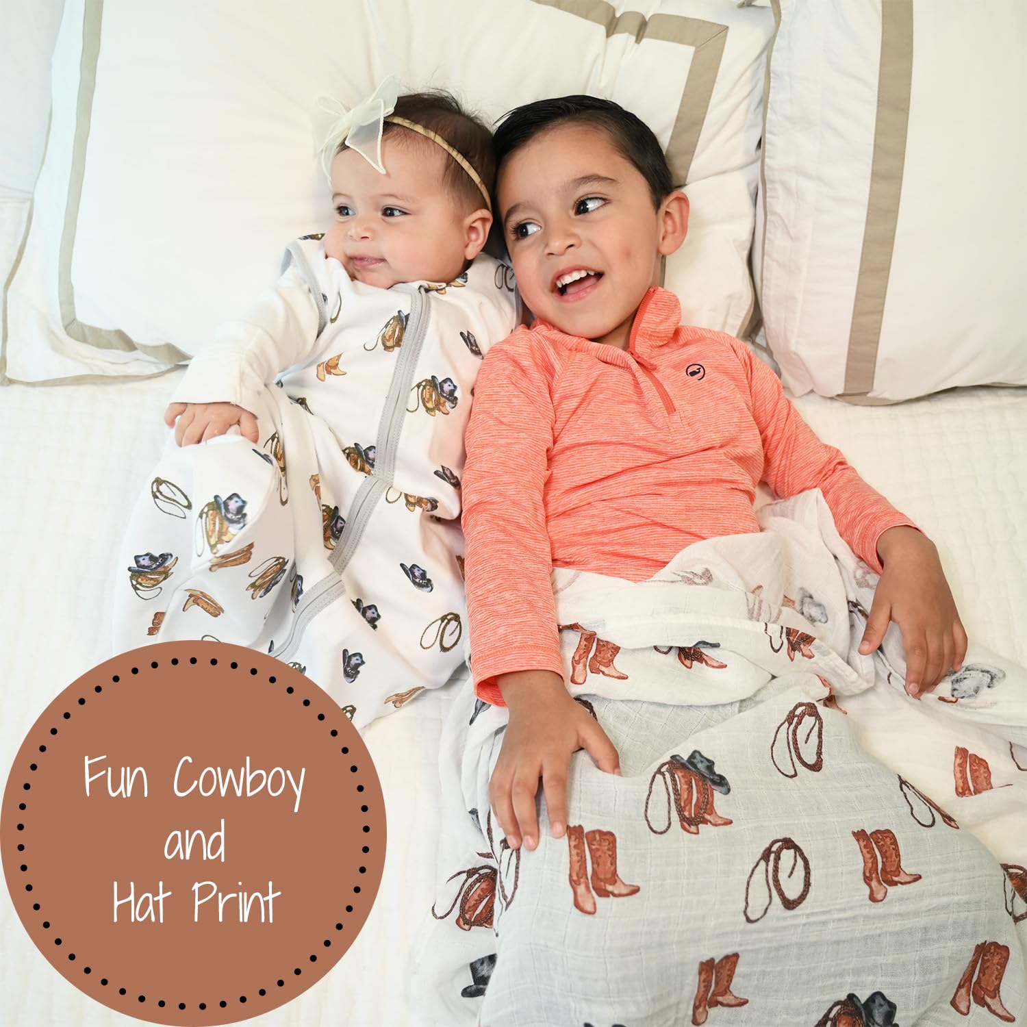 LollyBanks western-themed sleep sack featuring cowboy boots and hat design