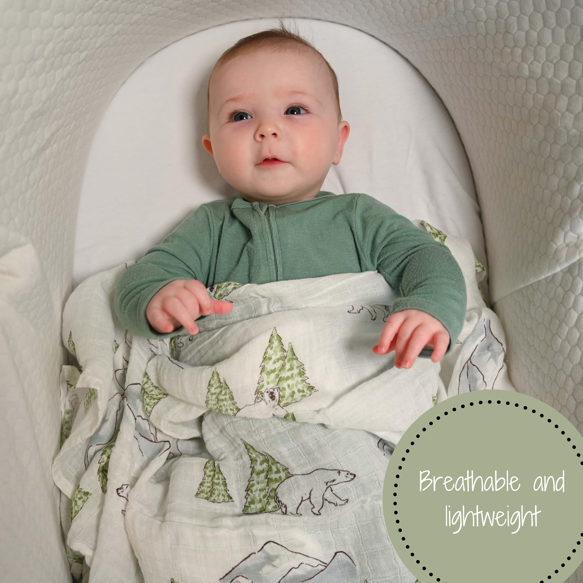 LollyBanks 47x47 inch swaddles provide secure wrapping and nap time snug