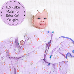 LollyBanks six-layer muslin blanket provides breathable warmth for cuddles and naps
