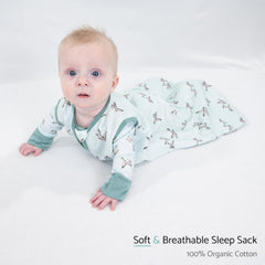 LollyBanks Sleep Sack 2-way zipper in action simplifies dressing and diaper changes.