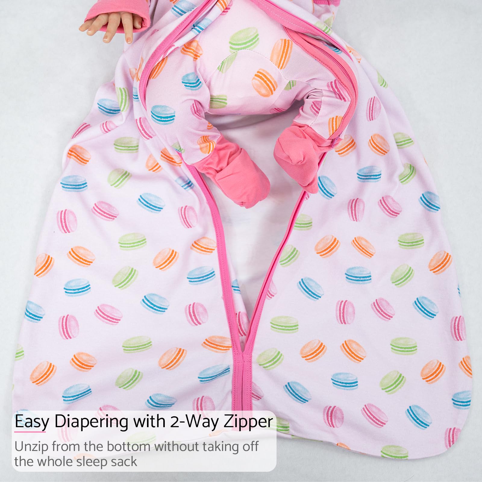LollyBanks Sleep Sack bottom-room design supports leg movement during sleep and play