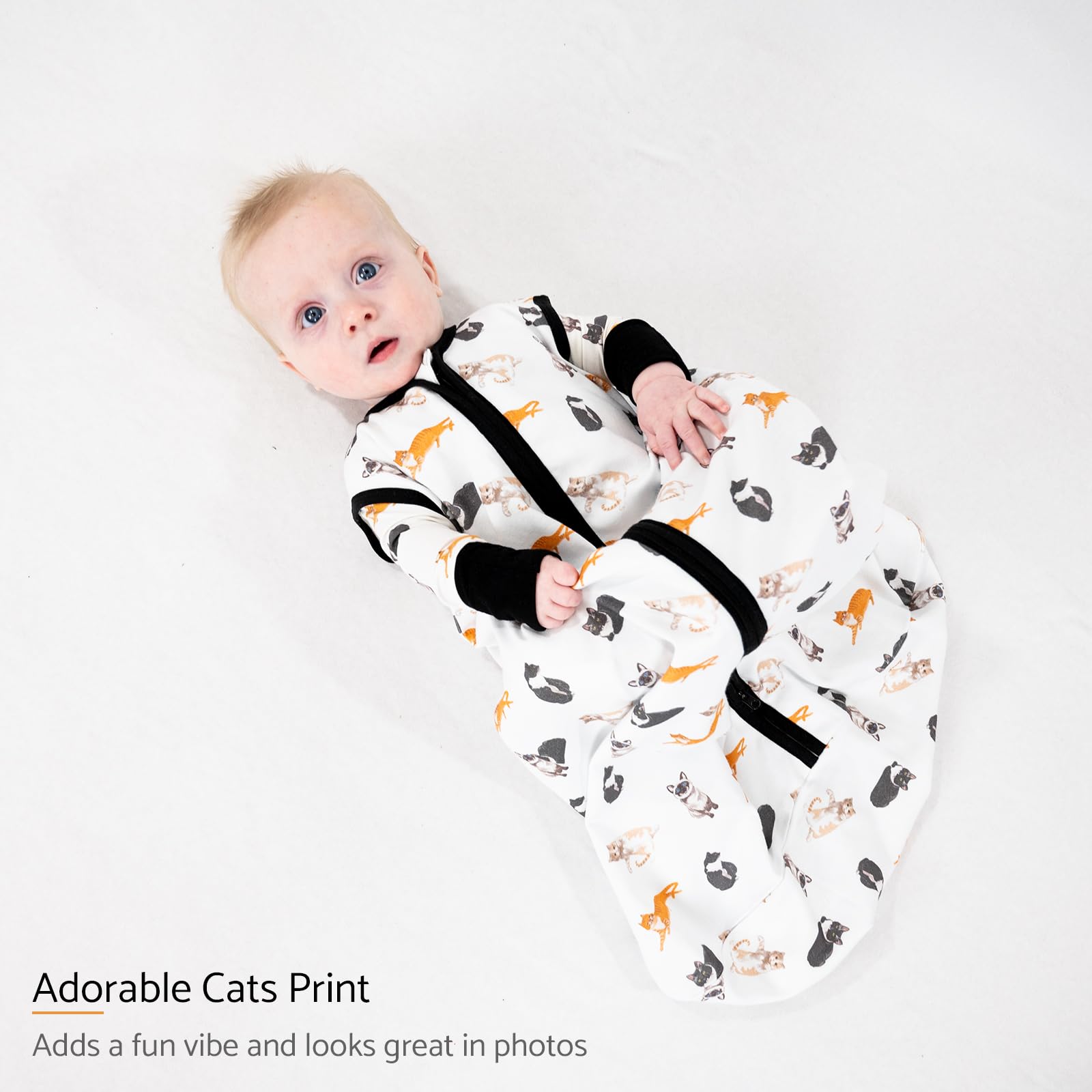 LollyBanks Sleep Sack cotton fabric close-up shows premium organic cotton softness.