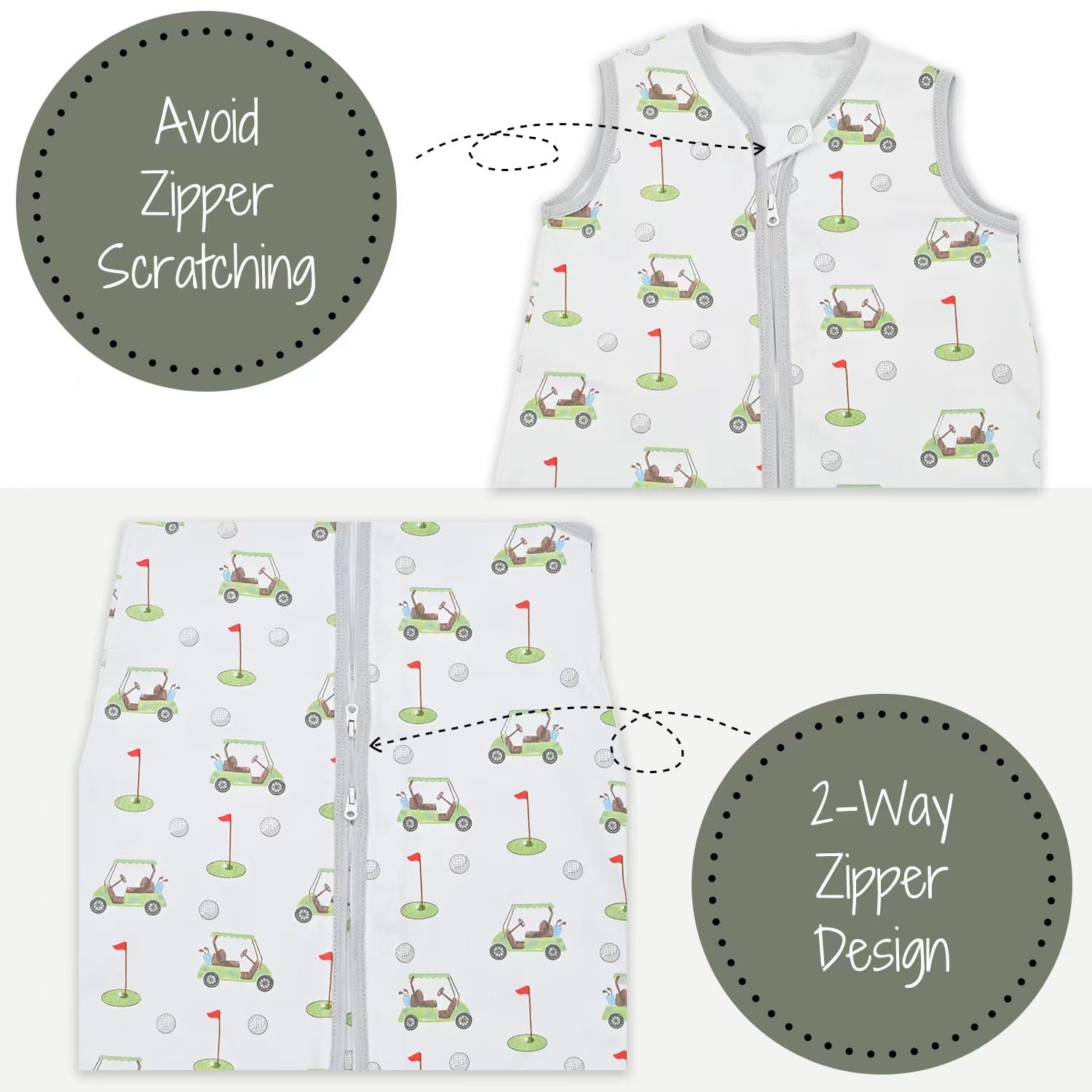 LollyBanks Sleep Sack sizes 0-24 months for growing infants