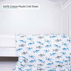 LollyBanks soft 100pct cotton crib sheet emphasizes gentle, breathable fabric for baby skin.
