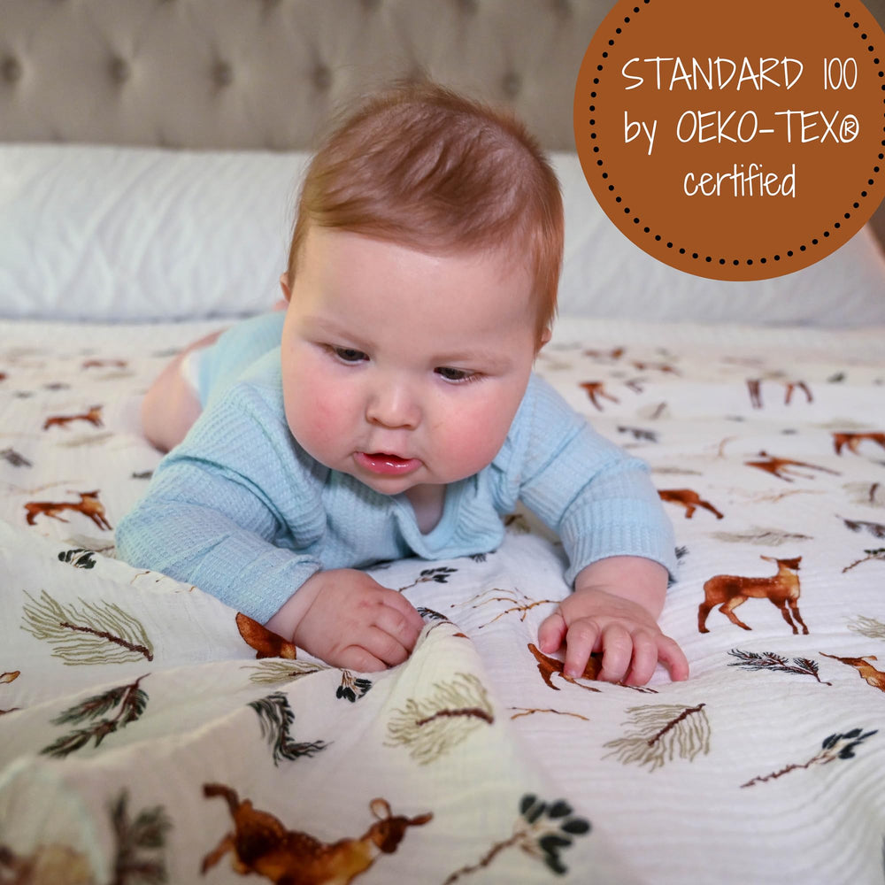 Generous 47x47-inch size supports secure newborn wraps.