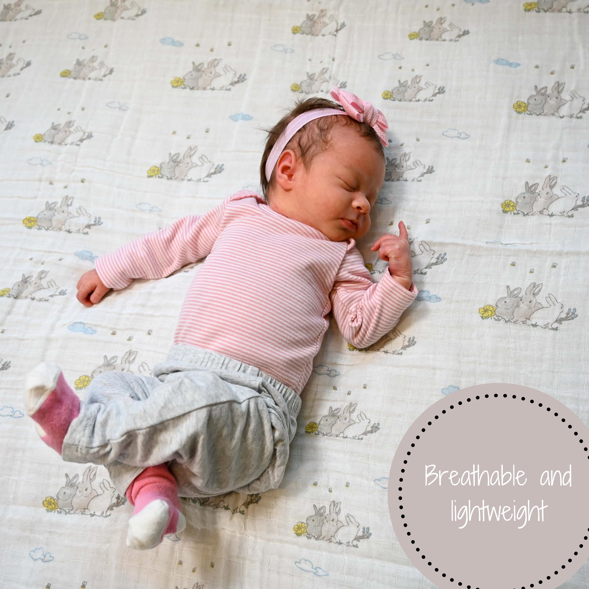 LollyBanks swaddle in nursery ambience for calming, secure wrap during nap time.