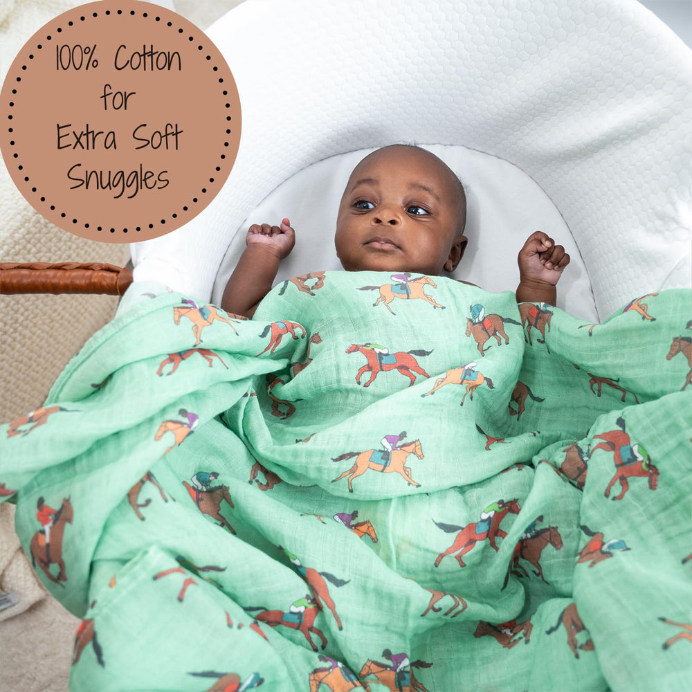 LollyBanks 47x47 inches swaddle blanket offers ample space for secure wraps