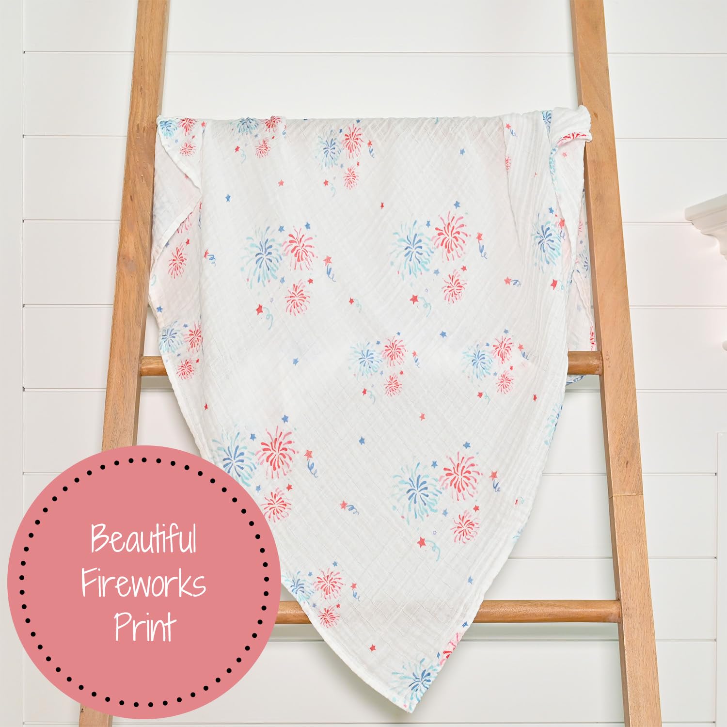 LollyBanks swaddle blanket 47x47 inches provides ample wrap space for secure snuggles.