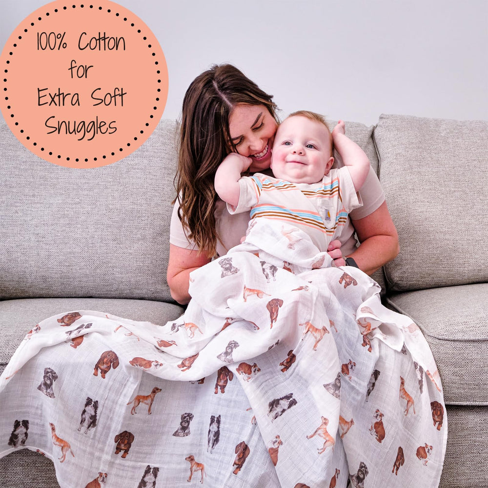 LollyBanks swaddle blanket 47x47 provides generous wrapping for comfy early months
