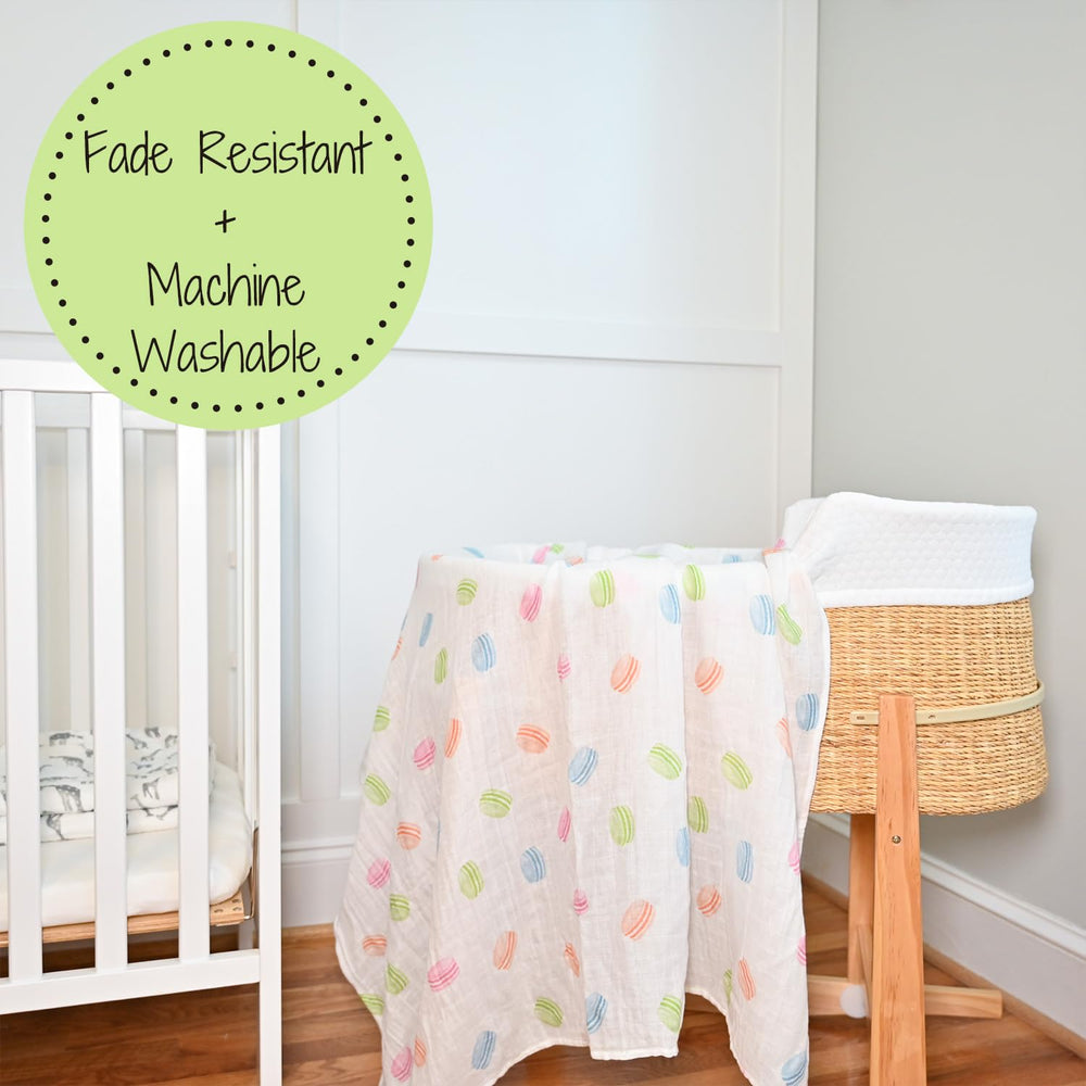 LollyBanks blanket shown with washing care emphasizes machine washable ease.