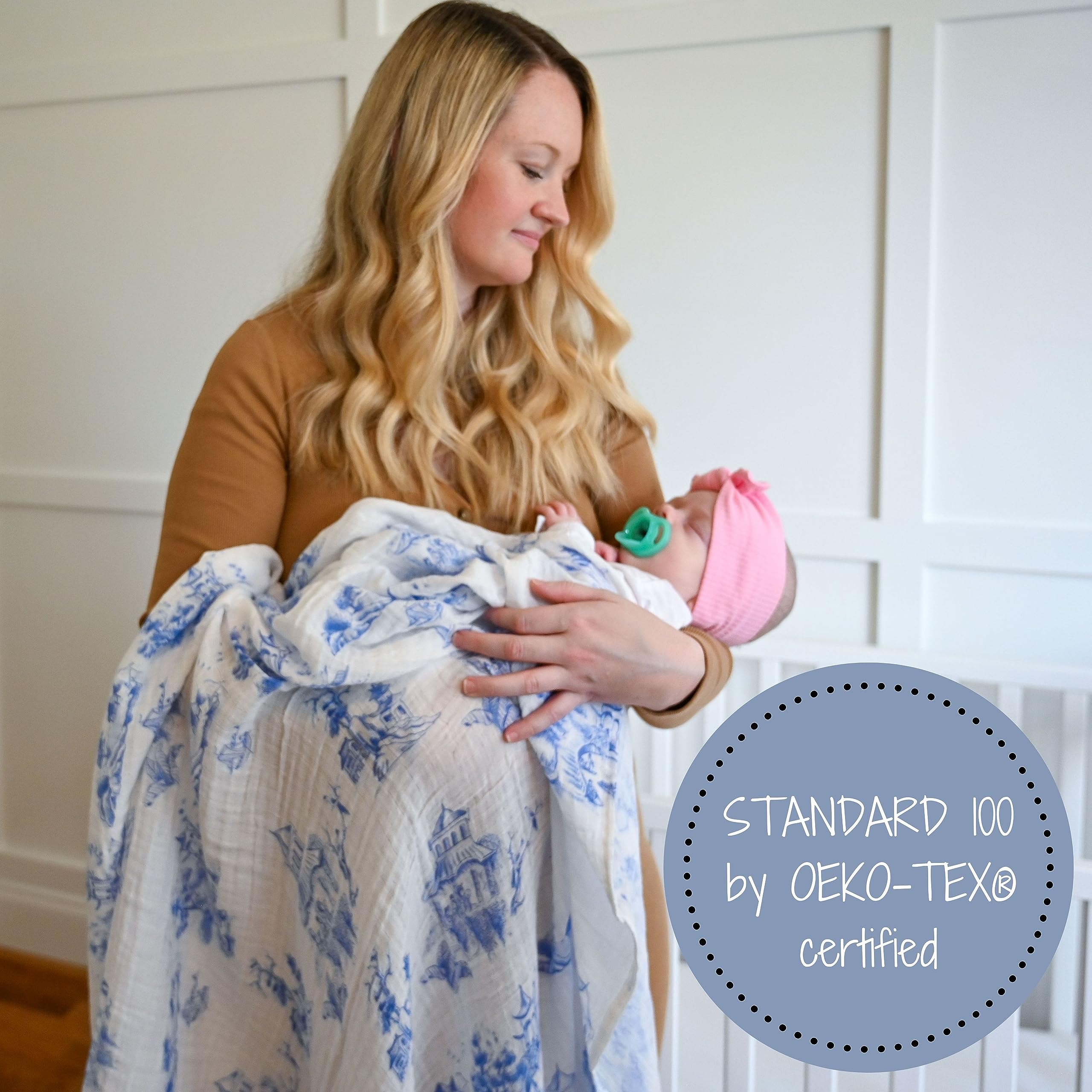 LollyBanks machine-washable swaddle stays soft wash after wash.