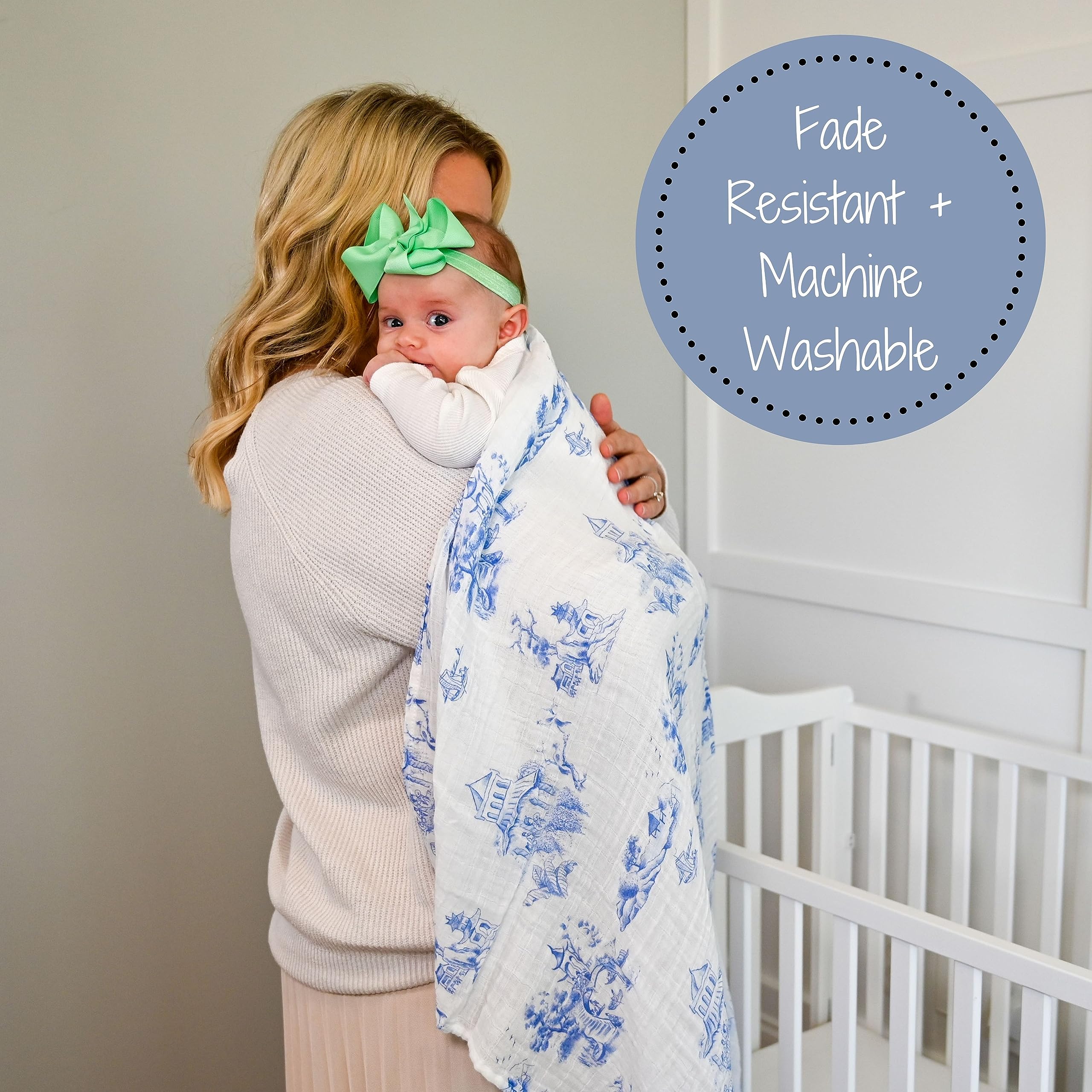 LollyBanks multi-use blanket serves as burp cloth, nursing cover, and cuddle companion.