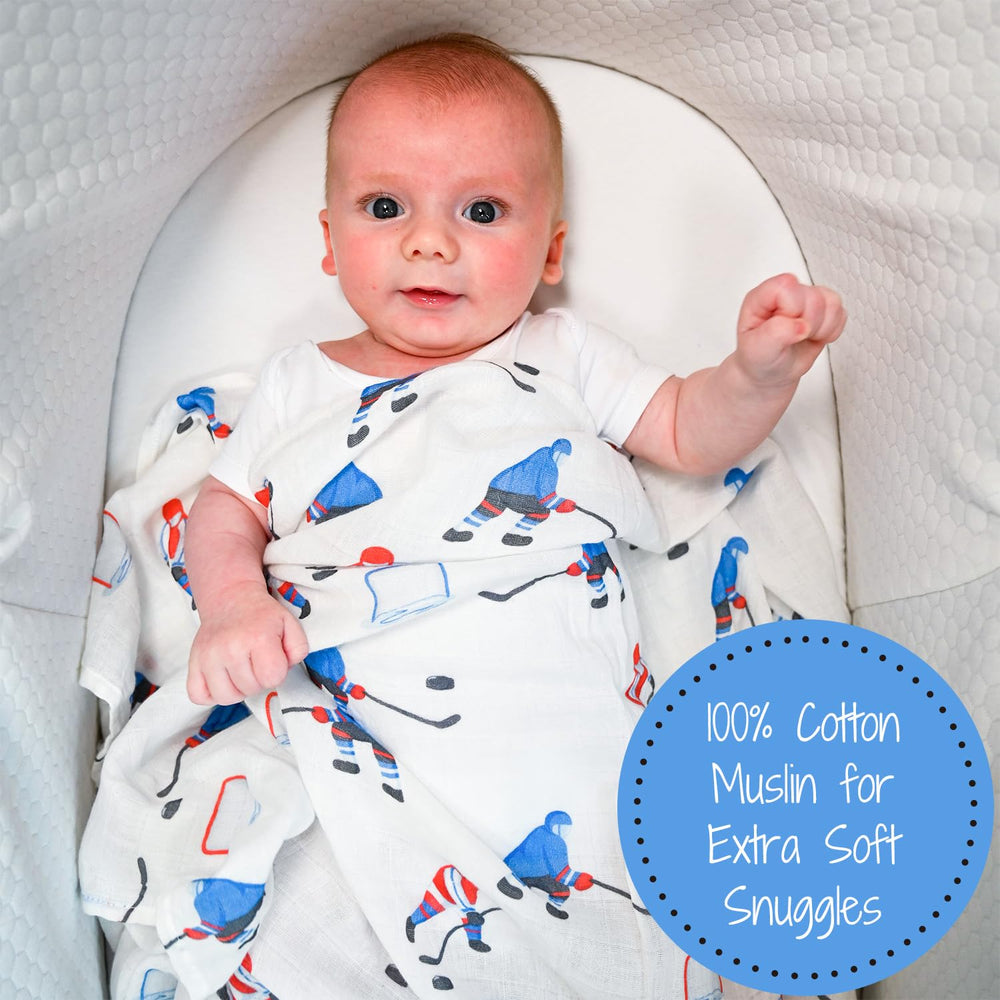 LollyBanks swaddle blanket muslin cotton texture close-up highlights breathable, cozy fabric.