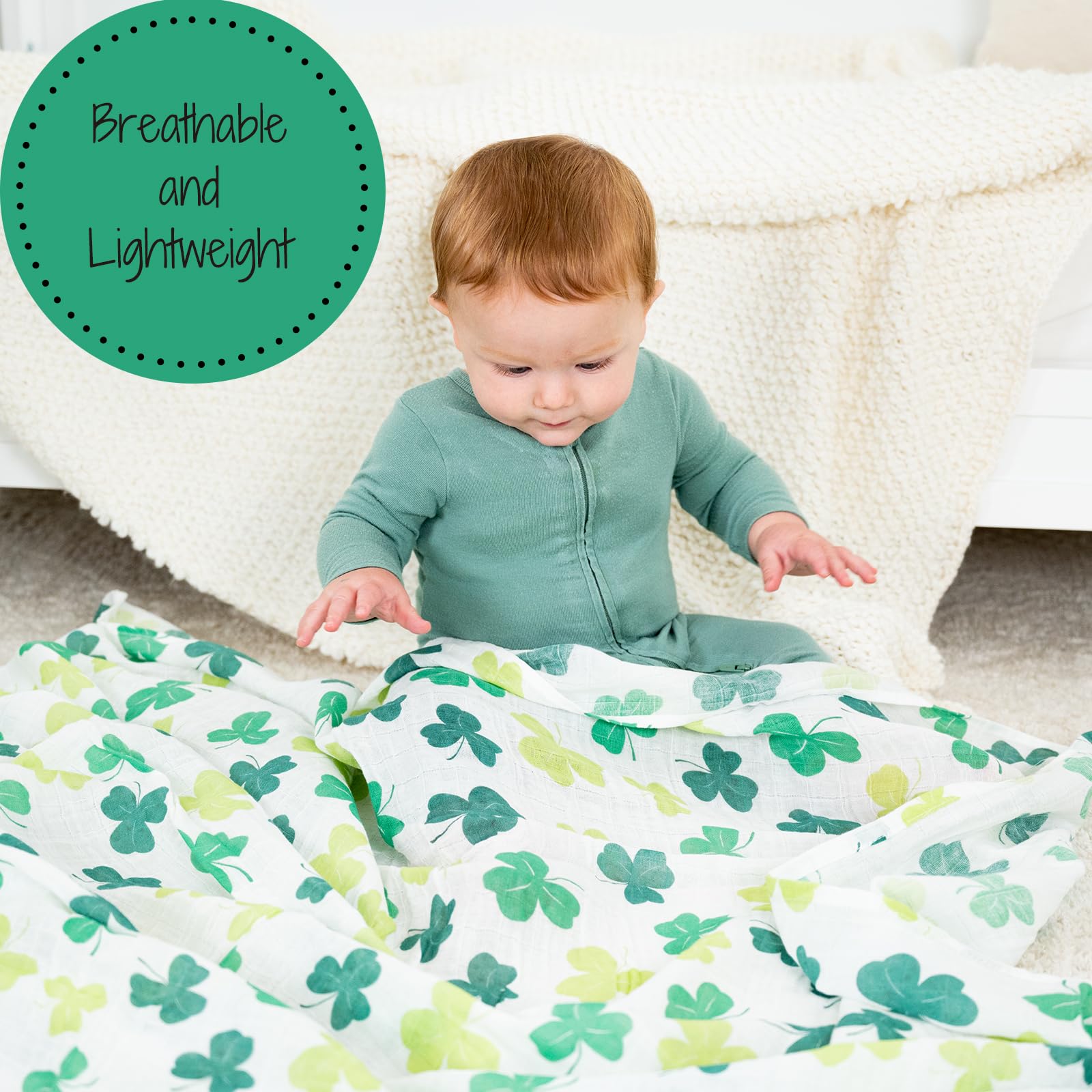 LollyBanks Swaddle Blanket soft 100% cotton muslin for gentle baby comfort.